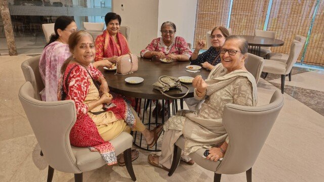 Movie show with senior citizens