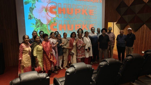 Movie show with senior citizens