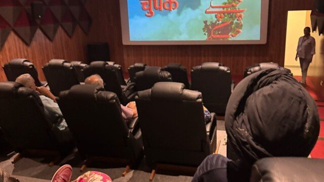 Movie show with senior citizens